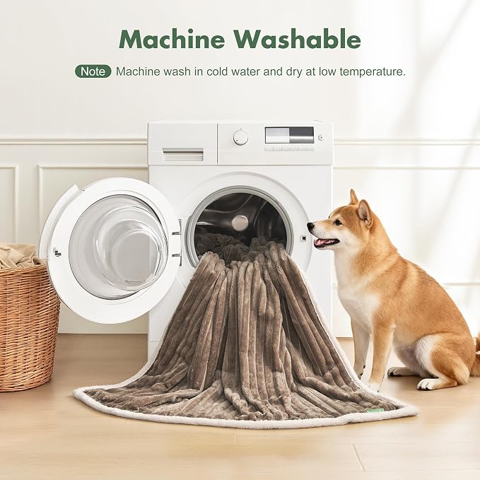 Waterproof Dog Blanket for Couch - Washable Medium Pet Blanket for Furniture Protector, Cozy Fleece Calming Dog Crate Blankets for Indoors & Outdoors, Brown, 30"x40" - Image 6