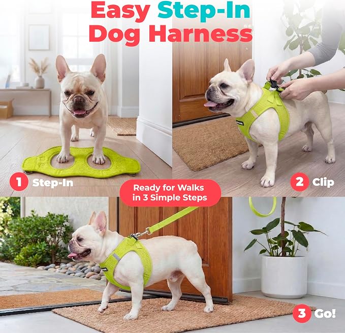 Voyager Step-in Air Dog Vest Harness - Lime Green, X-Large | 20.5 - 23" in Chest, Reflective Bands, All Weather Breathable Air Mesh, Cats Compatible, Lightweight, Fast Drying - Image 3