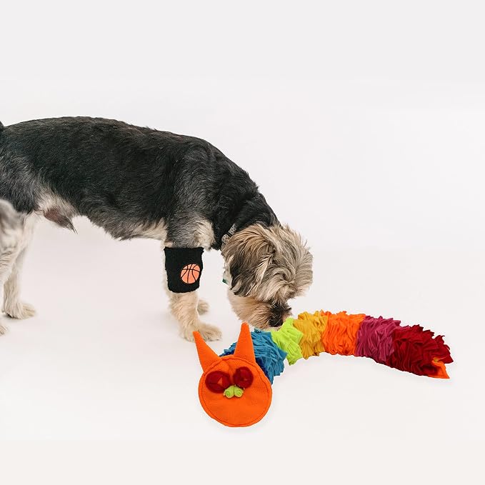 Ablechien Snuffle Ball Rainbow Snuffle Snake Puzzle Toy for Dogs Puppy Treat Dispensing Toys Foraging Snuffle Mat Interactive Slow Feeder Dog Toys for Any Size - Image 7