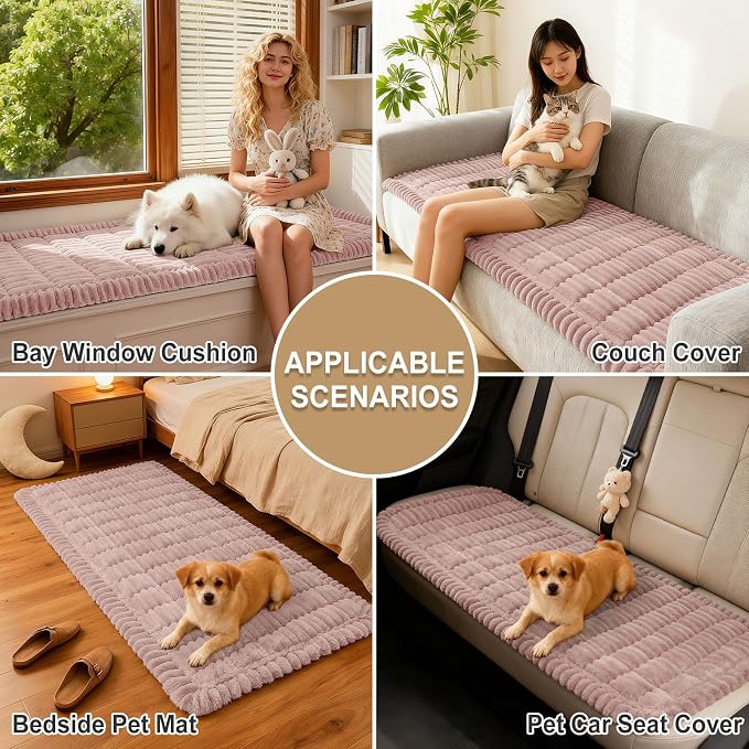 hyha Couch Cover for Dogs, Washable Non Slip Plush Flannel Sofa Protector | Thick Flannel, Anti-Slip Backing, Pet Hair & Scratch Protection, Fits Sofa & Loveseat (27.6" x 27.6") - Image 4