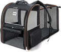 Large Cat Backpack Carrier Expandable Pet Carrier Backpack for Small Dogs Medium Cats Fit Up to 18 Lbs, Dog Backpack Carrier, Foldable Puppy Backpack Carrier for Travel,Black by LEKEBOBOR