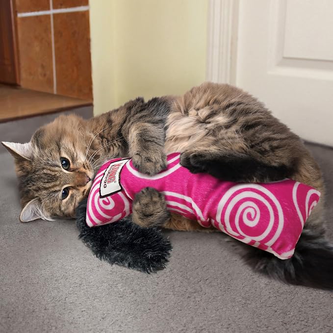 KONG Kickeroo Swirl Cat Toy – Plush with Crinkle Sound, Soft Catnip Toy for Indoor Cats – Assorted Colors (3 Pack) - Image 2