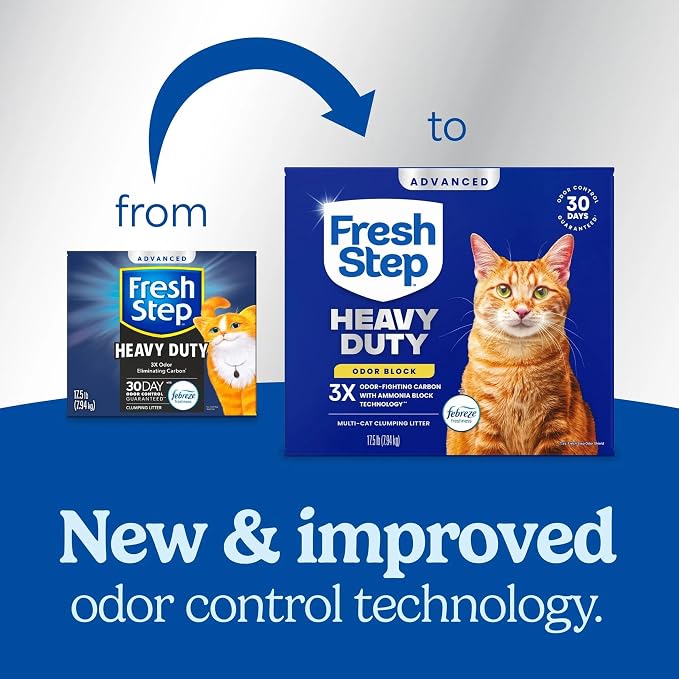 Fresh Step Heavy Duty Odor Block Advanced Multi Cat Clumping Litter with Febreze, 52.5 lb (Package May Vary),(17.5lb Pack x 3) - Image 2