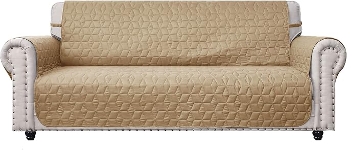 Ameritex Couch Sofa Slipcover 100% Waterproof Nonslip Quilted Furniture Protector Slipcover for Dogs, Children, Pets Sofa Slipcover Machine Washable (Sand, 68'') by Ameritex