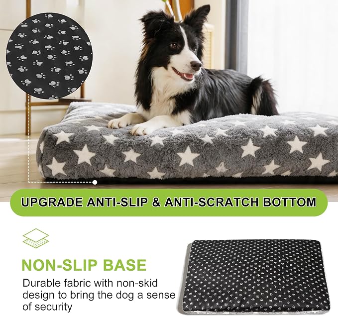 Orthopedic Dog Bed for Large Dogs, Washable Dog Mat with Removable Zippered Cover, Non-Slip Bottom, Comfort Crate Bed (Grey, M(30"*20"*3.1")) - Image 3
