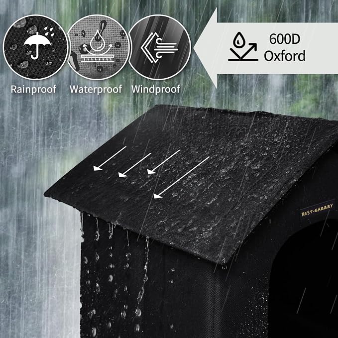 Outdoor Insulated Cat House for Feral Medium Cats Weatherproof | Indestructible windproof shelter with mat & clip, insulated waterproof design, fits stray & feral cats for winter outdoor use - Image 4