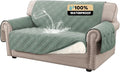 PrinceDeco 100% Waterproof Loveseat Covers for 2 Cushion Couch Sofa Covers Waterproof and Washable Sofa Slipcover with Side Pocket Furniture Protector with Elastic Straps(Loveseat 48", Lily Pad) by PrinceDeco