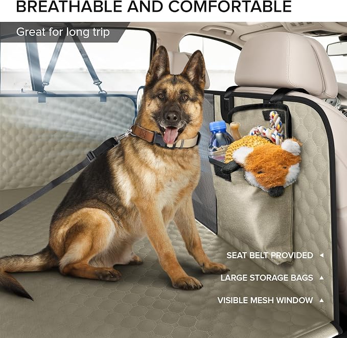 XL Truck Back Seat Extender for Dogs, Dog Car Seat Cover for Back Seat | Hard Bottom Heavy Duty Dog Hammock for Aggressive Chewers, Waterproof Pet Seat Covers for Trucks, F150, Ram1500, Large SUV - Image 5