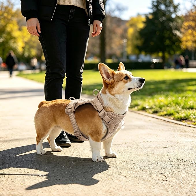 Wisedog No Pull Dog Harness, Sand Color, Small | Lightweight, Adjustable Breathable Pet Vest, Soft & Comfortable Cushion, Small Medium Large Dogs - Image 5
