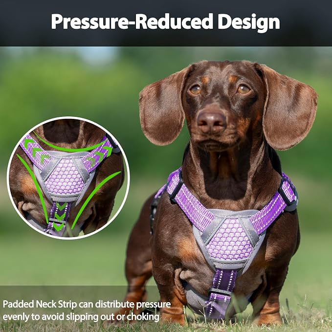 Escape Proof Dog Harness, Dachshund Harness, Reflective Dog Harness with Handle, Durable,Adjustable Vest for Small Medium Large Dogs Walking, Training, and Running Gear (Lavender Purple,S) - Image 5