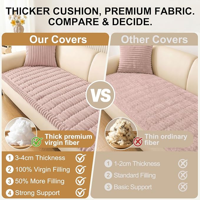 Smiry Couch Cover for Dogs, Non Slip Washable Sofa Protector for Pets | Soft Furniture Cover for Leather & Fabric Couches, Cozy Protect Against Fur, Dirt & Messes, Pet Friendly, 27.6"x47" - Image 5