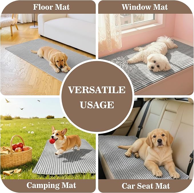 MYSKY HOME 100% Waterproof Couch Cover, Couch Covers for Dogs Washable, Non Slip Couch Covers for 2 Cushion Sofa Pet Friendly, Sofa Covers Furniture Protector, Dog Bed Cover, Light Grey, 35"x63" - Image 6