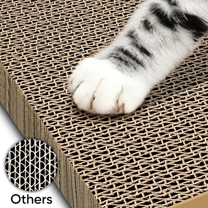 Cat Scratcher 6-Pack Refills, Large Cardboard Pads for Indoor Cats | Recyclable Corrugated Cardboard Pads, Ideal for Daily Scratching and Furniture Protection, Premium Scratch Pad for Kittens - Image 6