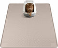 Silicone Cat Litter Mat for Litter Box 40”x40” Large Cat Mat, Khaki | Waterproof, Non-Slip, Leak-Proof Rug Mat with Lip, Easy to Clean, Extra Large Litter Catcher Mat for Floor by Bartuke