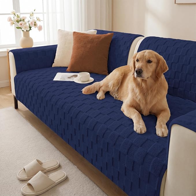 Foxdecor Couch Cover for Dogs Sofa Covers Non Slip Couch Pad Pet Friendly | Pet Couch Covers Washable Sofa Protector, Furniture Cover Couch Seat Protector for Living Room, Blue 40x50 Inch by Unknown