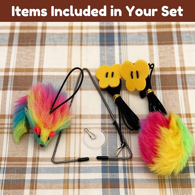 Hanging Toys for Doorway, door frame cat toys for Indoor Cats Kitten 2 Pcs | Self play, soft plush, for all cats – burn off excess energy, reduces boredom, scratching, stress & boosts fitness. - Image 2