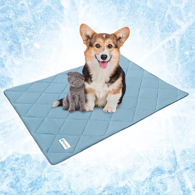 PetAmi Premium Cooling Dog Blanket | Lightweight Fluffy Pet Throw Blanket Bed Cover for Dogs, Cat, Puppies | Pet Blanket Furniture Protector Couch Sofa | Reversible Fuzzy Cozy | 29x40, Dusty Blue - Image 7