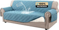 PrinceDeco 100% Waterproof Couch Cover for 3 Cushion Couch Sofa Pet Friendly Non-Slip Couch Cover for Dogs Washable Water Resistant Furniture Protector with Elastic Straps(Sofa 68", Smoke Blue) by PrinceDeco