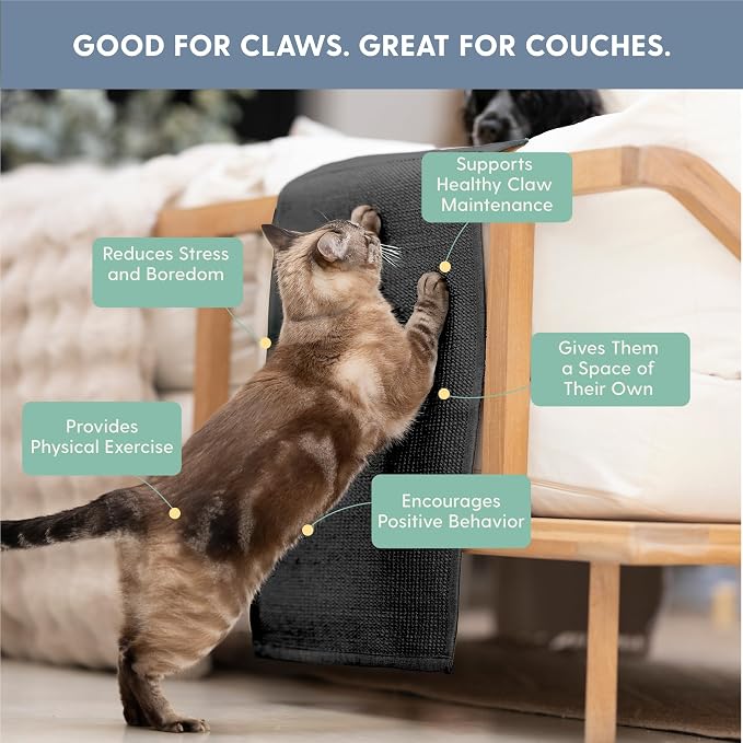 The Cat Ladies Cat Scratch Furniture Protector - 2-in-1 Side Anti Scratch Couch Protector - Adjustable Furniture Protectors from Cats Scratching - Sisal Couch Corner Guard Scratcher - Dark Grey - Image 6