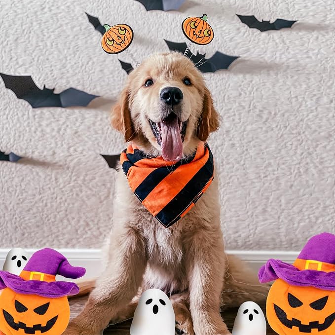 lilfrd Halloween Dog Toys, Pumpkin Ghost Hide & Seek Squeaky Toy | Mental Stimulating Puzzle Design, Durable Plush Material, Suitable for Small Medium Large Dogs - Image 3