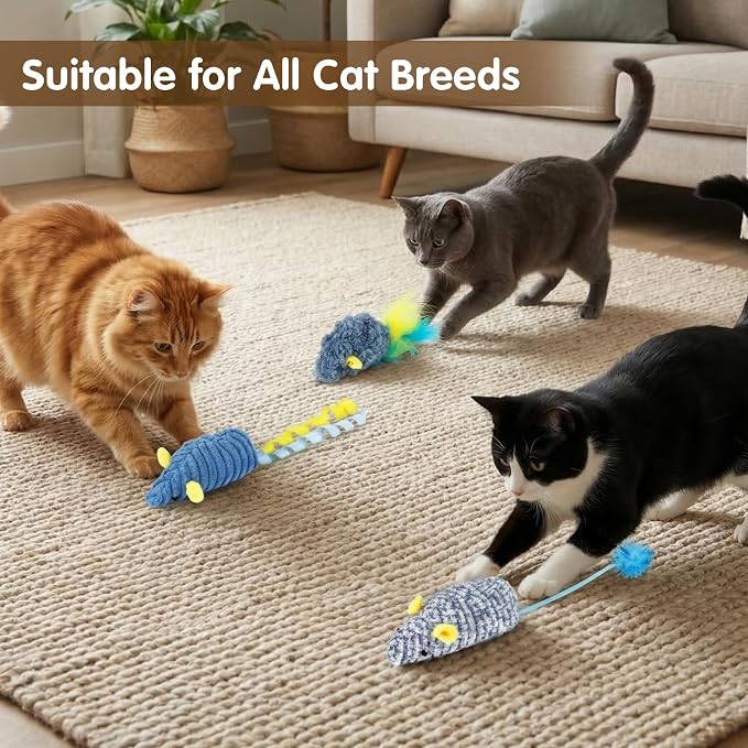 Catnip Toys (3 Pack), Cat Mouse Toys for Indoor Play, Small Interactive Cat Toys for Indoor Cats, Perfect for Single or Multi-Cat Households (Green) - Image 7