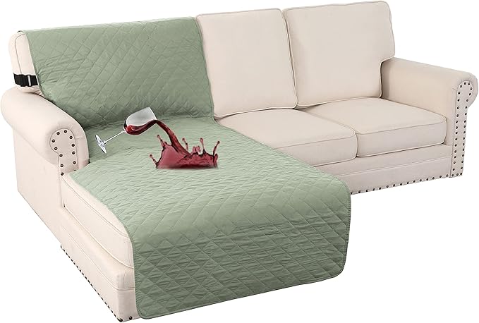 Turquoize 100% Waterproof Chaise Sofa Cover, Sage, 70 inch by Turquoize
