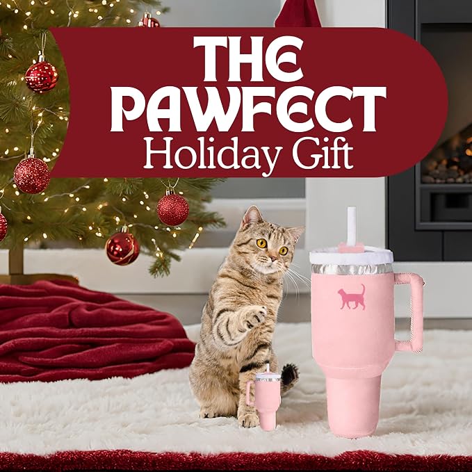 PUPROAR Kitty Cup Catnip Cat Toy, Cat Birthday Gift & Cute Girly Accessory, Crinkle Toy for Indoor Cats (Pink Peach Dust) - Image 8