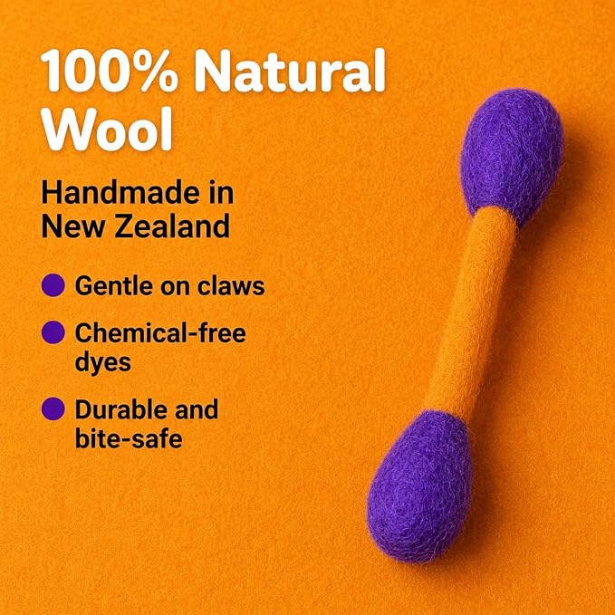 Glaciart One Halloween Cat Toys with Catnip – 7 Pack Felt Swab Cat Toys + Ghost Toy, Interactive Wool Cat Toys for Indoor Cats & Kittens, Handmade Natural Catnip Toys for Chase, Chew & Play - Image 2
