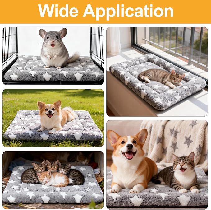 Dog Bed Mat, Reversible Crate Pads for Small/Medium/Large Dogs & Cats Sleeping, Portable & Soft, Dog Beds Crate Pad (Grey, XS(18"*14"*1.5")) - Image 8