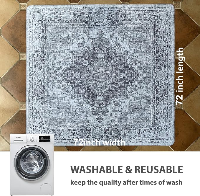 nunubaby 2PACK Washable Pee Pads for Dogs, Stylish, Non-Slip and Leak-Proof Pee Pads. Reusable Potty Pads for Dogs for Crates and Floors.(Gray/Geo,72" x72" ) - Image 4