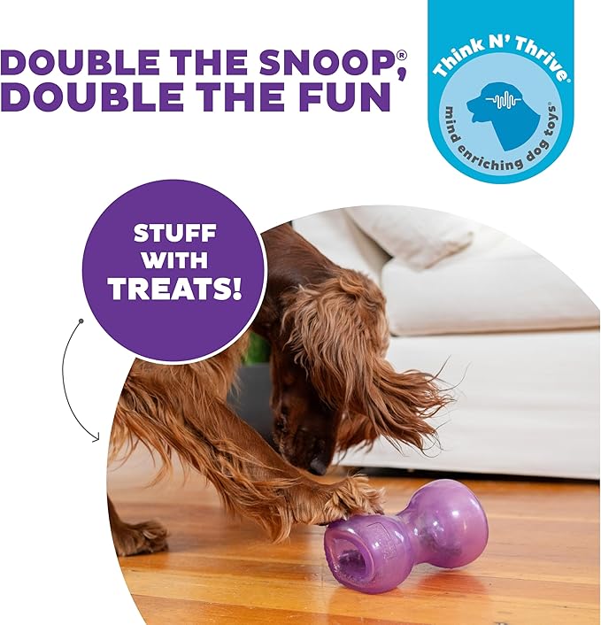 Outward Hound Double Snoop Interactive Treat Dispensing Dog Toy, Purple, 6" | Rolls & Bounces, Treat Stuffer, Puzzle Ball & Slow Feeder, Enrichment, Mint Scented, Easy Clean, No BPA, Medium to Large Dogs - Image 2