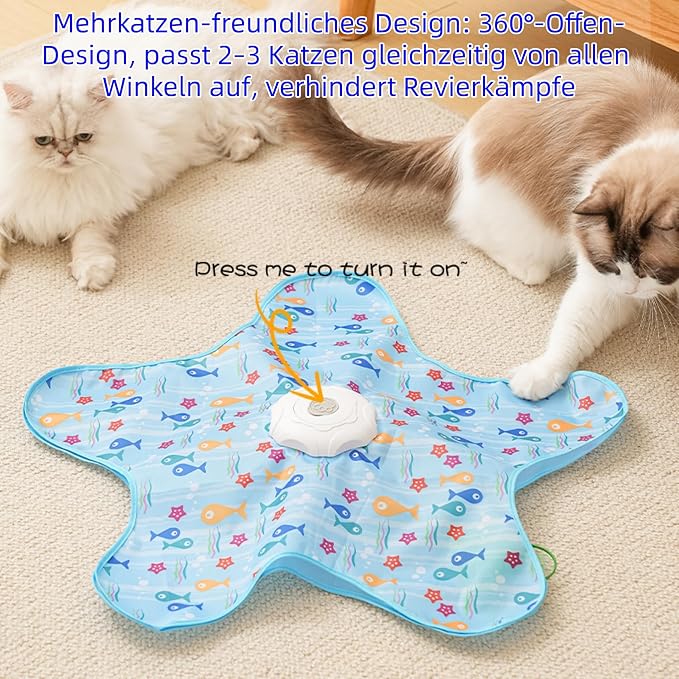 Hide and Seek Interactive Cat Toys, Puzzle Motion Activated for Indoor Cats | Cat Enrichment & Stimulating, Electronic Design, Moving toy play mat, USB & Battery Powered, 5-Hole, Multi-Cat, Bird Sound - Image 3
