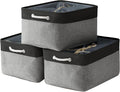 TheWarmHome Organization and Storage Basket for Organizing - 17x14x10 inch Large 3 Pack Collapsible Storage Bin for Shelves, Fabric Basket for Gifts Empty Organizer Gift Closet (Black & Grey) by TheWarmHome