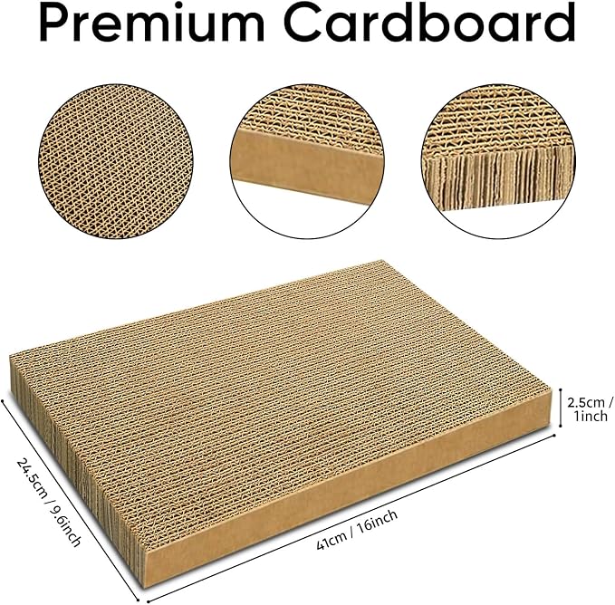 Cat Scratcher 2-Pack Refills, Large Cardboard Pads for Indoor Cats | Recyclable Corrugated Cardboard Pads, Ideal for Daily Scratching and Furniture Protection, Premium Scratch Pad for Kittens - Image 2