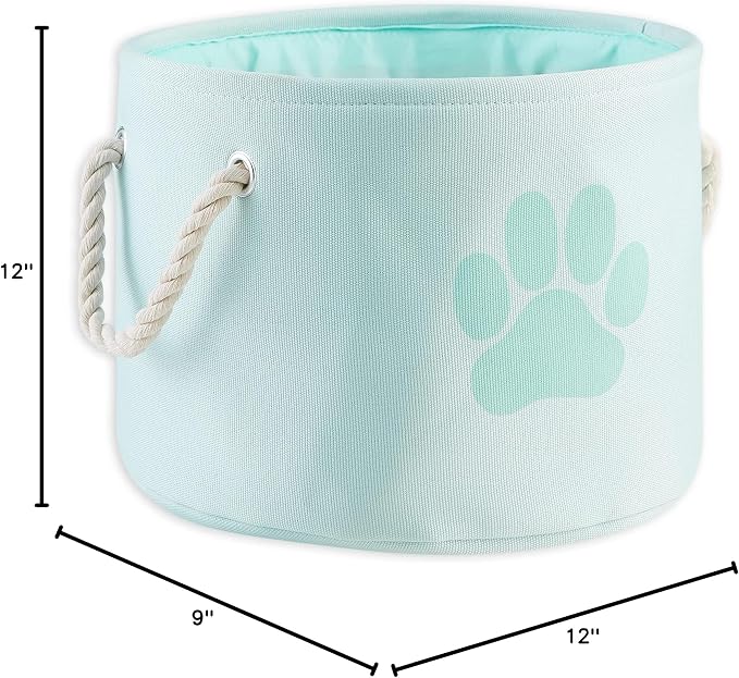 Bone Dry Pet Storage Collection Collapsible Bin, Small Round, Aqua - Image 6
