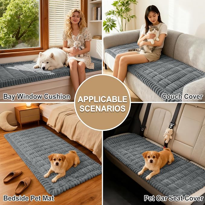 hyha Couch Cover for Dogs, Washable Non Slip Plush Flannel Sofa Protector | Thick Flannel, Anti-Slip Backing, Pet Hair & Scratch Protection, Fits Sofa & Loveseat (35.4" x 88") - Image 4