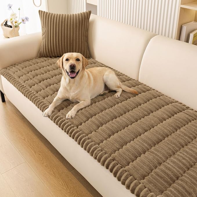 Smiry Couch Cover for Dogs, Non Slip Washable Sofa Protector for Pets | Soft Furniture Cover for Leather & Fabric Couches, Cozy Protect Against Fur, Dirt & Messes, Pet Friendly, 27.6"x88" by Smiry