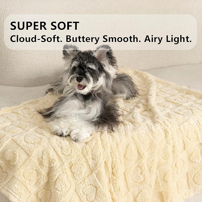 gogobunny Pet Blanket for Dogs Cats, 300GSM Ultra Soft Coral Fleece Blanket, Washable Small Dog Cat Blanket, Calming Crate Mat, Furniture Protector for Couch Bed Car Seat, Beige, 30x40IN - Image 3