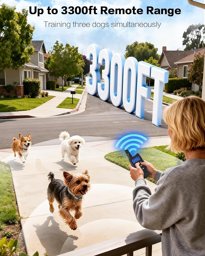 Shock Collar for Small Dogs, IP67 Dog Training Collar with Remote 8-120lbs | 20 Levels Shock & Vibration, Beep, 3300FT Long Range Waterproof Dog Shock Collar, Rechargeable eCollar LED Light, Safety Lock - Image 6