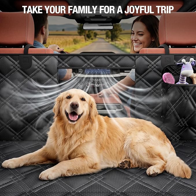 Surfcabin XL Dog Car Seat Cover for Back Seat Hard Bottom Holds 420 lbs | Waterproof & Machine-Washable Full Size Pickup Dog Back Seat Cover with Door Protection, Easy to Install Foldable Dog Hammock - Image 7