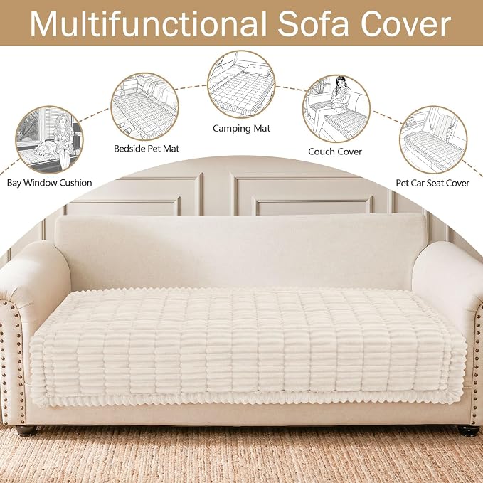 hyha Couch Cover for Dogs, Washable Non Slip Plush Flannel Sofa Protector | Thick Flannel, Anti-Slip Backing, Pet Hair & Scratch Protection, Fits Sofa & Loveseat (35.4" x 63") - Image 3