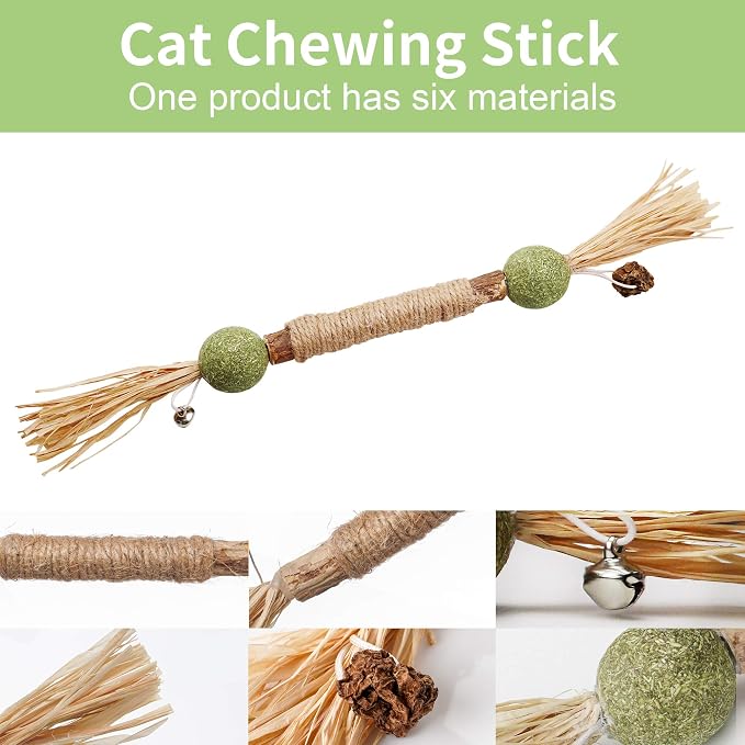 PAZ'S GIFT Catnip Toy Cat Toys Catnip Toy cat chew Toy cat Kicking silvervine Stick Teeth Cleaning Cute Kitten Teething Indoor Interactivecat Dental Care Matatabi (Catnip Balls) - Image 9