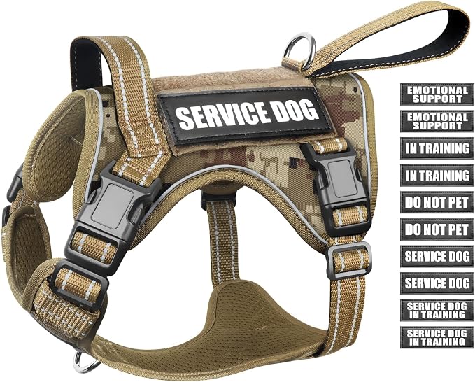 Tactical Dog Harness, No Pull Dog Harness for Medium Large Dogs with Handle & Molle, Military Service Dog Vest Harness in Training Pet Harness for Small Dogs by WINSEE
