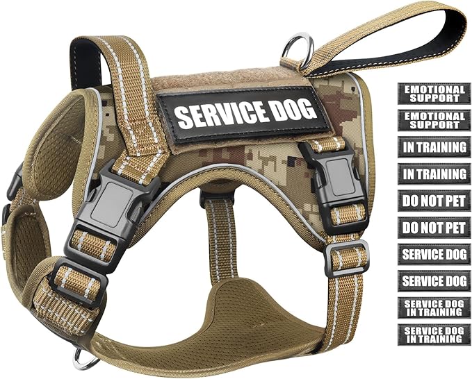 Tactical Dog Harness, No Pull Dog Harness for Medium Large Dogs with Handle & Molle, Military Service Dog Vest Harness in Training Pet Harness for Small Dogs by WINSEE