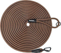 Long Dog Leash, 10ft 30ft 50 feet Heavy Duty Dog Training Leash, Aviation Aluminum Auto Locking Carabiner, Nylon Rope Long Line Check Cord Recall Lead for Yard,Playing,Camping,Brown,50FT by MORXIL