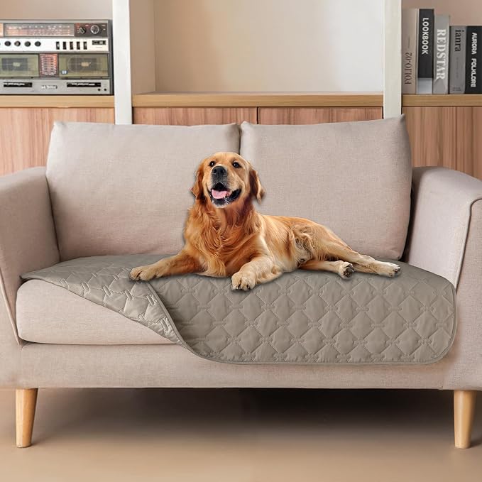 gogobunny 3X Stronger Waterproof Pet Blanket, Scratch Proof Furniture Protector for Dogs Cats, Reversible Cover 32x53 Inch, Dark Stone by gogobunny