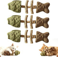 Creative Fish Bone Cat Dental Chew Toy,Catnip and Silvervine Chew,Natural Catnip for Cats, Durable Wooden Feline Tooth Care Tool for Chewing, Licking, and Pawing by Unknown