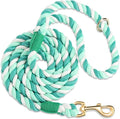 5 FT Handmade Rope Dog Leash for Small Medium and Large Dogs | Soft and Comfortable Grip, New Golden Heavy Duty Metal Clasp, Moss Green by PetsGoodFriend