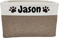 Personalized Dog Toy Basket Dog Toy Box with Pet`s Name for Dog Chew Toys,Clothing,Stuff by CpakOwlgoo