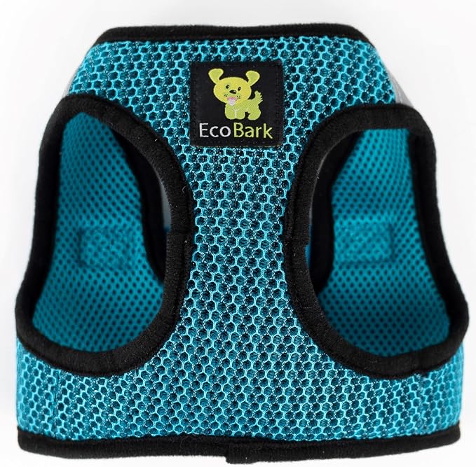EcoBark Step in Dog Harness - Eco-Friendly Small & Medium Breed Dog Harnesses - Reflective and Adjustable Mini Body Halter Vest - Soft Mesh Toy Breed Harness (Aqua Blue, Medium) - Image 7